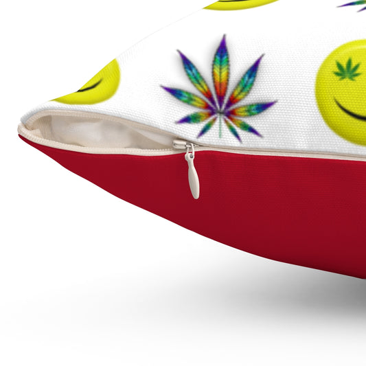 Faccina Cannabis Spun Polyester Square Pillow