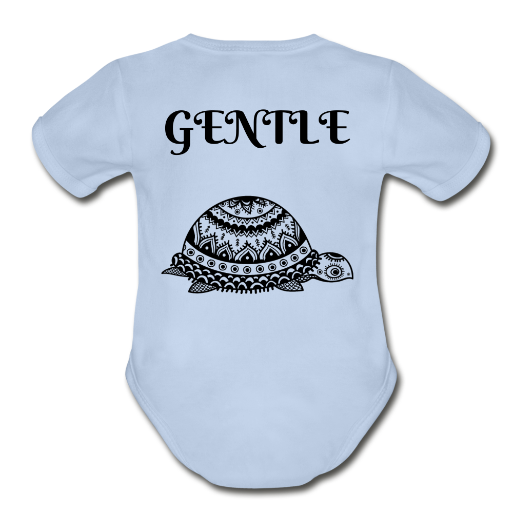 Organic Short Sleeve Baby Bodysuit - sky