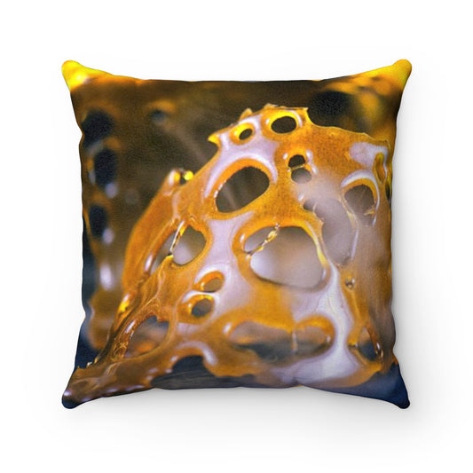 Cannabis Wax Faux Suede Square Pillow