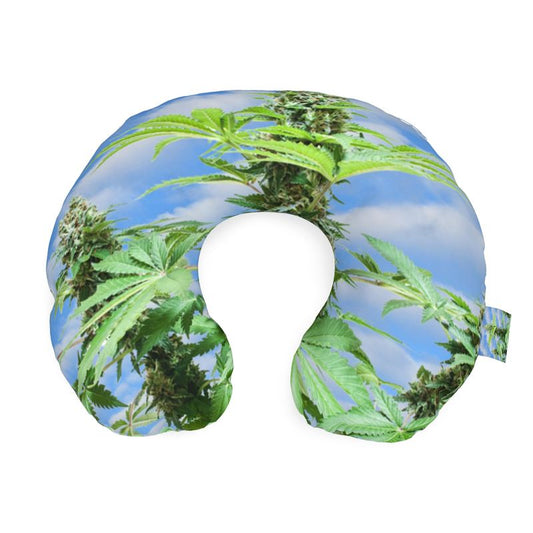 To The Sky Cannabis Neck Pillow