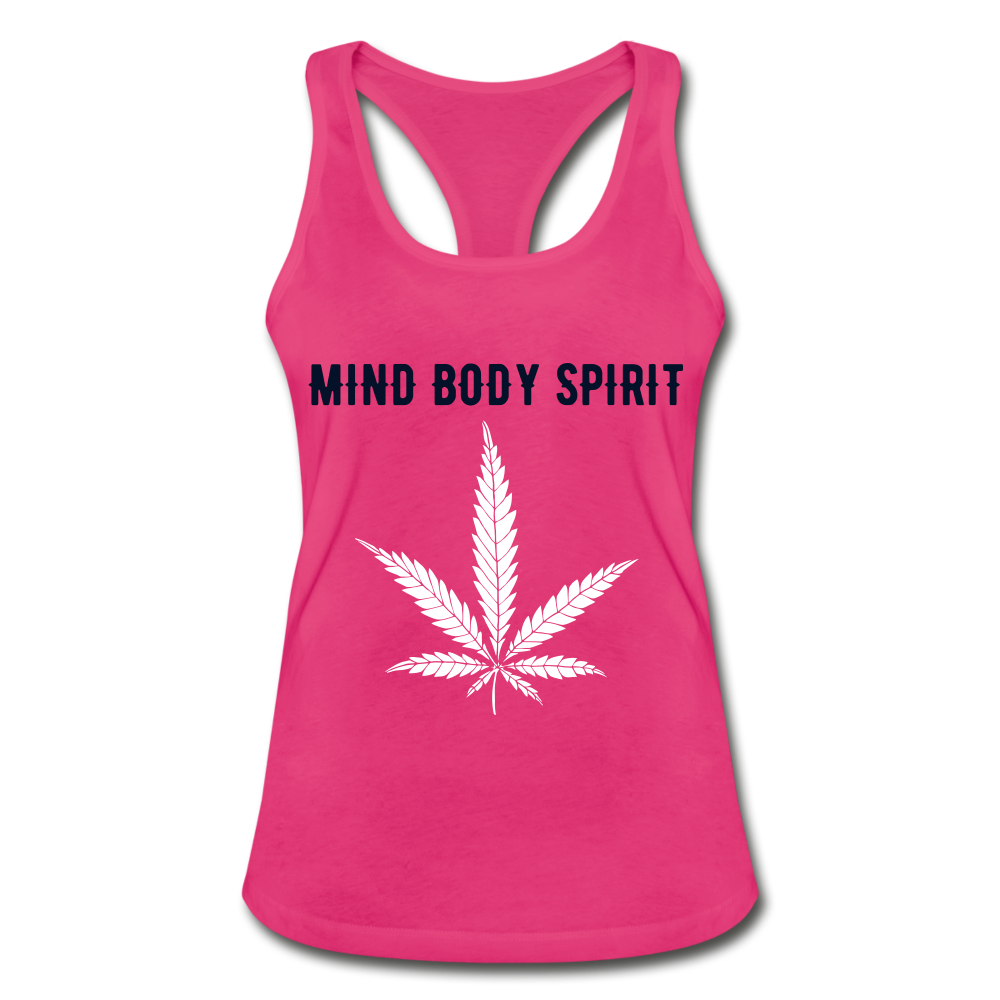Mind Body Spirit  Racerback Tank Top - hot pink