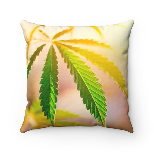 Sunrise Sunset Cannabis Spun Polyester Square Pillow