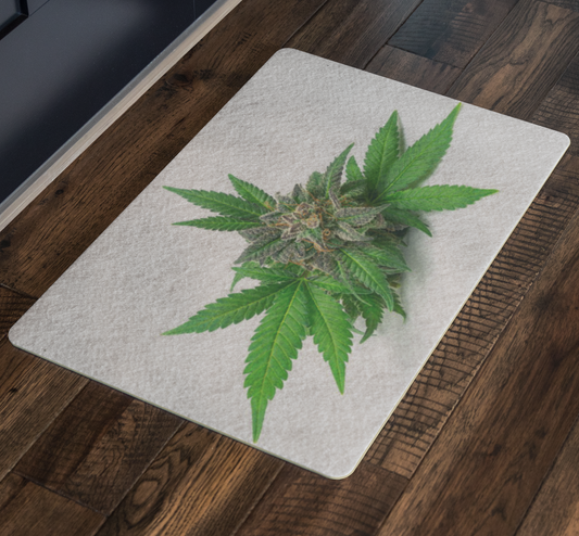 Semplicemente Cannabis Door Mat- White
