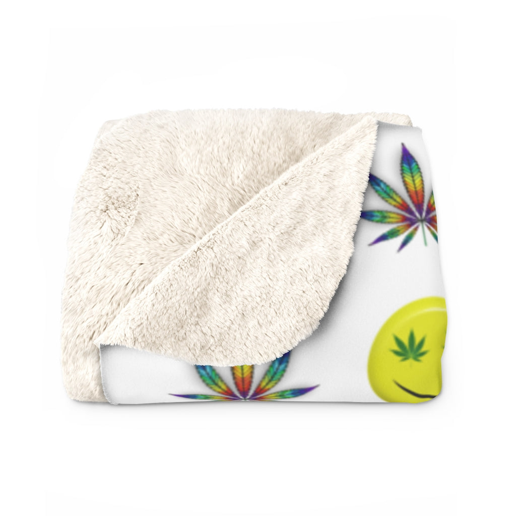 Faccina Cannabis Sherpa Fleece Blanket