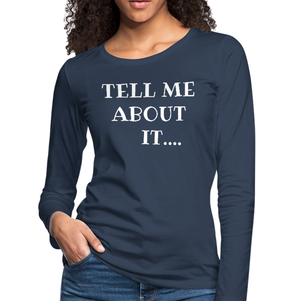 Women's Premium Long Sleeve T-Shirt - navy