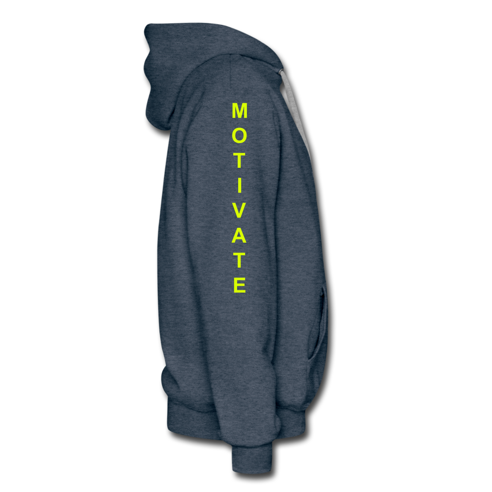 Motivate The Mind Men’s Premium Hoodie - heather denim