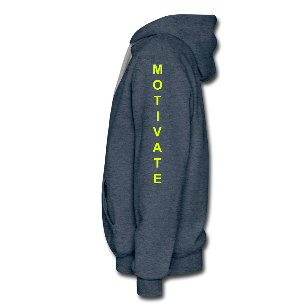 Motivate The Mind Men’s Premium Hoodie - heather denim