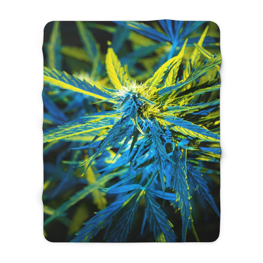 Into The Cannabis Galaxy Sherpa Fleece Blanket