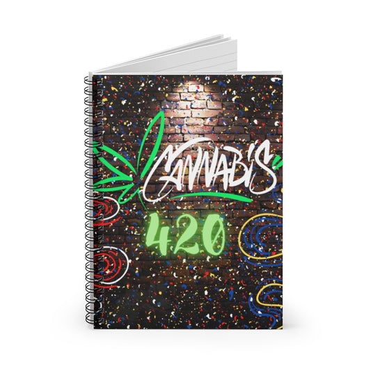 Quattro Venti Cannabis Wall Art Spiral Notebook - Ruled Line