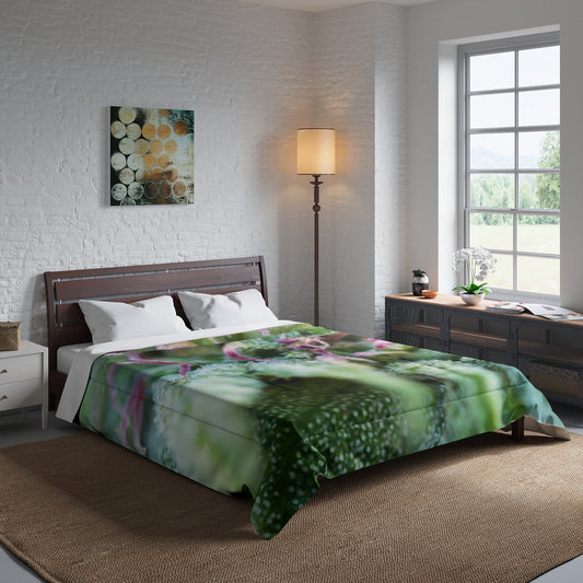 Blooming With Purple Cannabis Custom Designed Comforter.  A Unique Cannabis Gift For Friends & Family. Cannabis Decor For Your Home. Cannabis Comforter