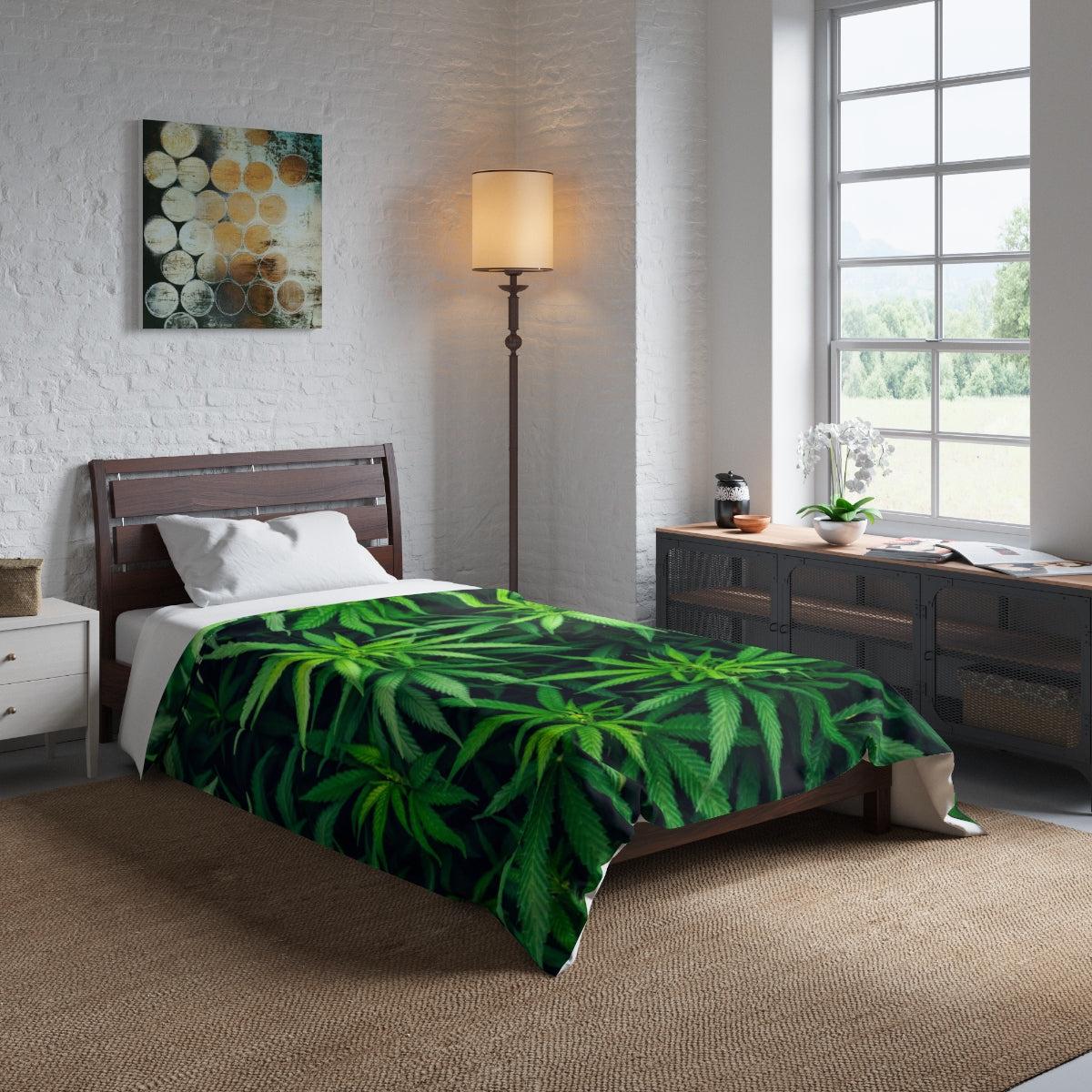 My Cannabis Custom Designed Comforter.  A Unique Cannabis Gift For Friends & Family. Cannabis Decor For Your Home. Cannabis Comforter
