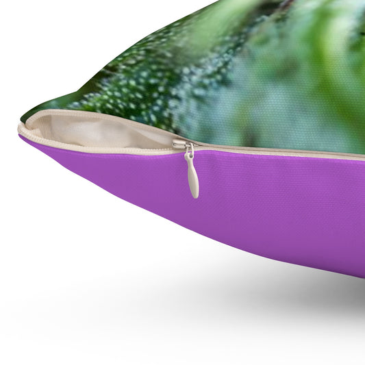 Blooming With Purple Cannabis Spun Polyester Square Pillow