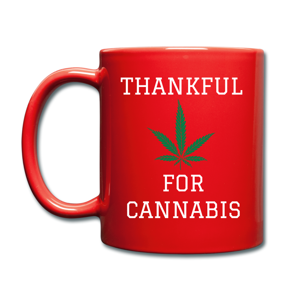 Thankful For Cannabis Mug - red
