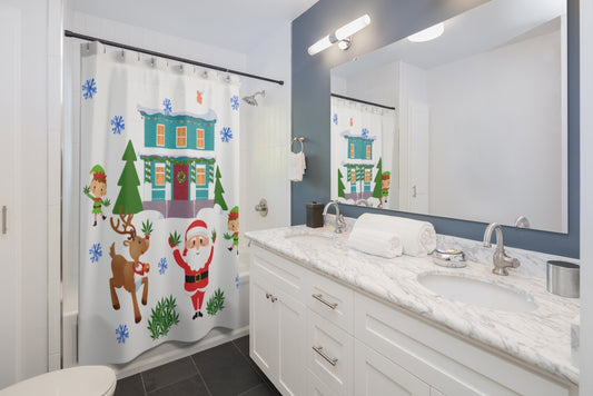 This Cannabis Holiday Shower Curtain