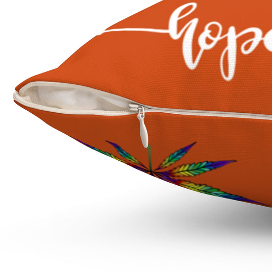 Love, Believe, Hope, Dream Cannabis Polyester Square Pillow