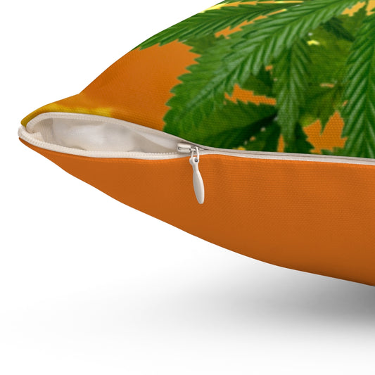 Bella Alba Cannabis Spun Polyester Square Pillow