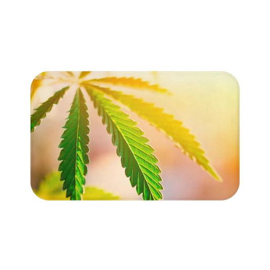 Sunrise Sunset Cannabis Custom Designed Shower Mat . A Unique Cannabis Gift For Friends & Family. Cannabis Decor For Your Home.