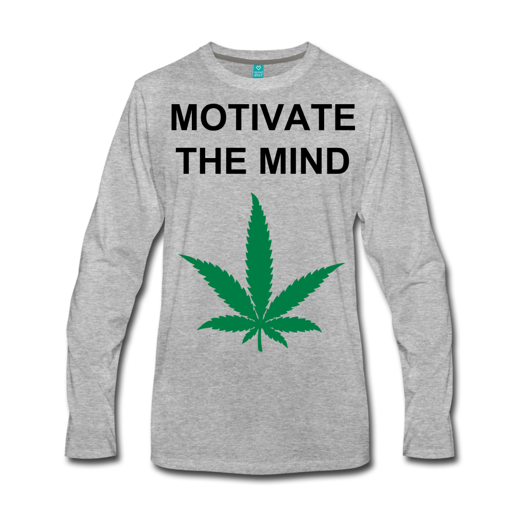 Motivate The Mind Men's Premium Long Sleeve T-Shirt - heather gray