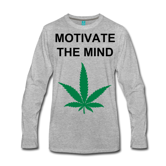 Motivate The Mind Men's Premium Long Sleeve T-Shirt - heather gray