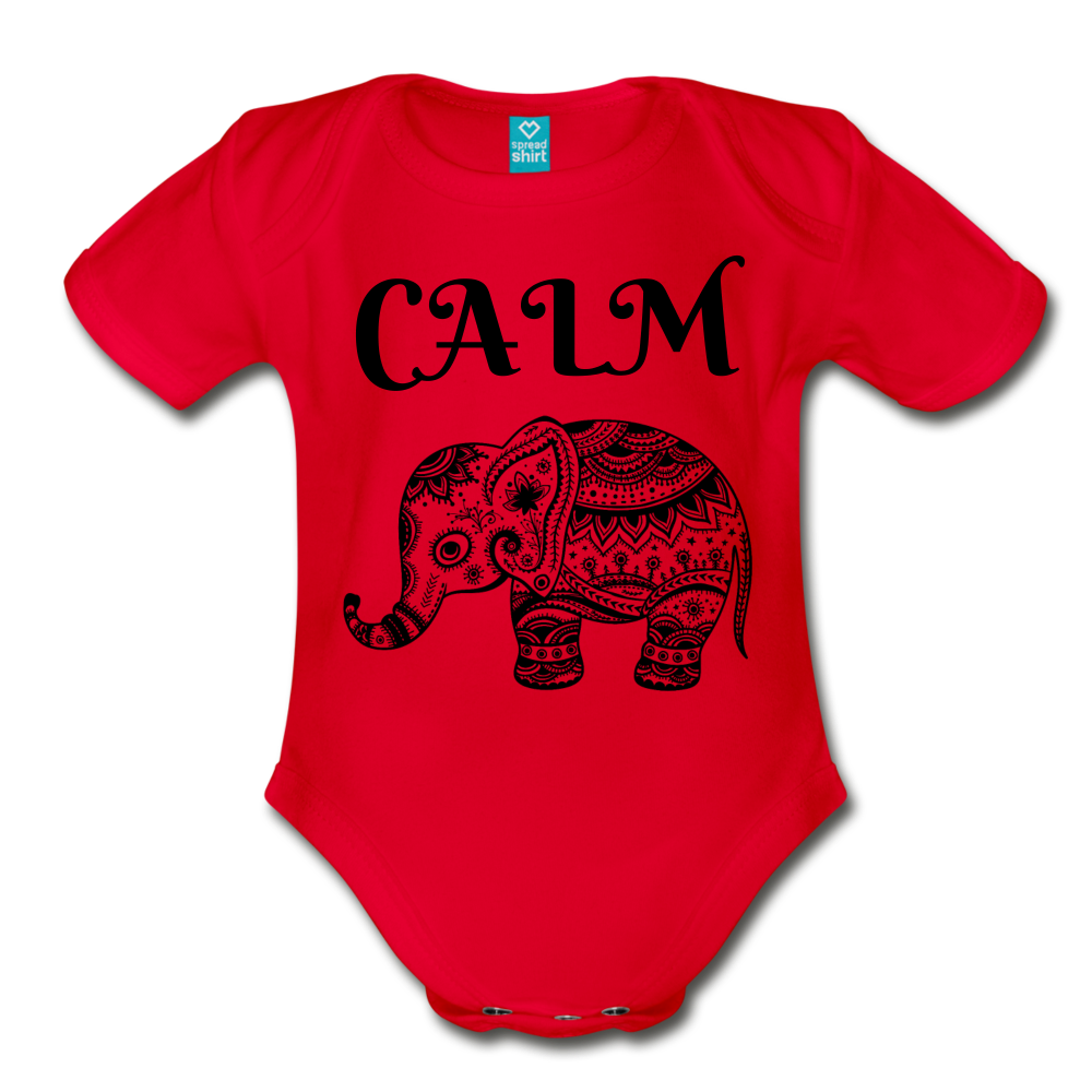 Organic Short Sleeve Baby Bodysuit - red