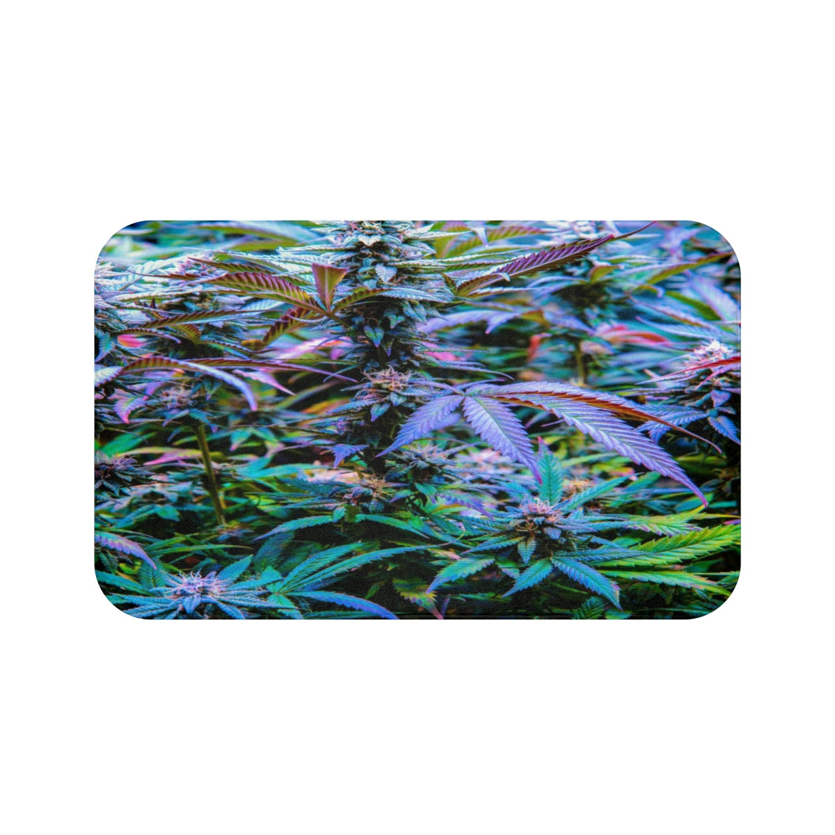 The Rainbow Cannabis Custom Designed Bath Mat.  A Unique Cannabis Gift For Friends & Family. Cannabis Decor For Your Home.