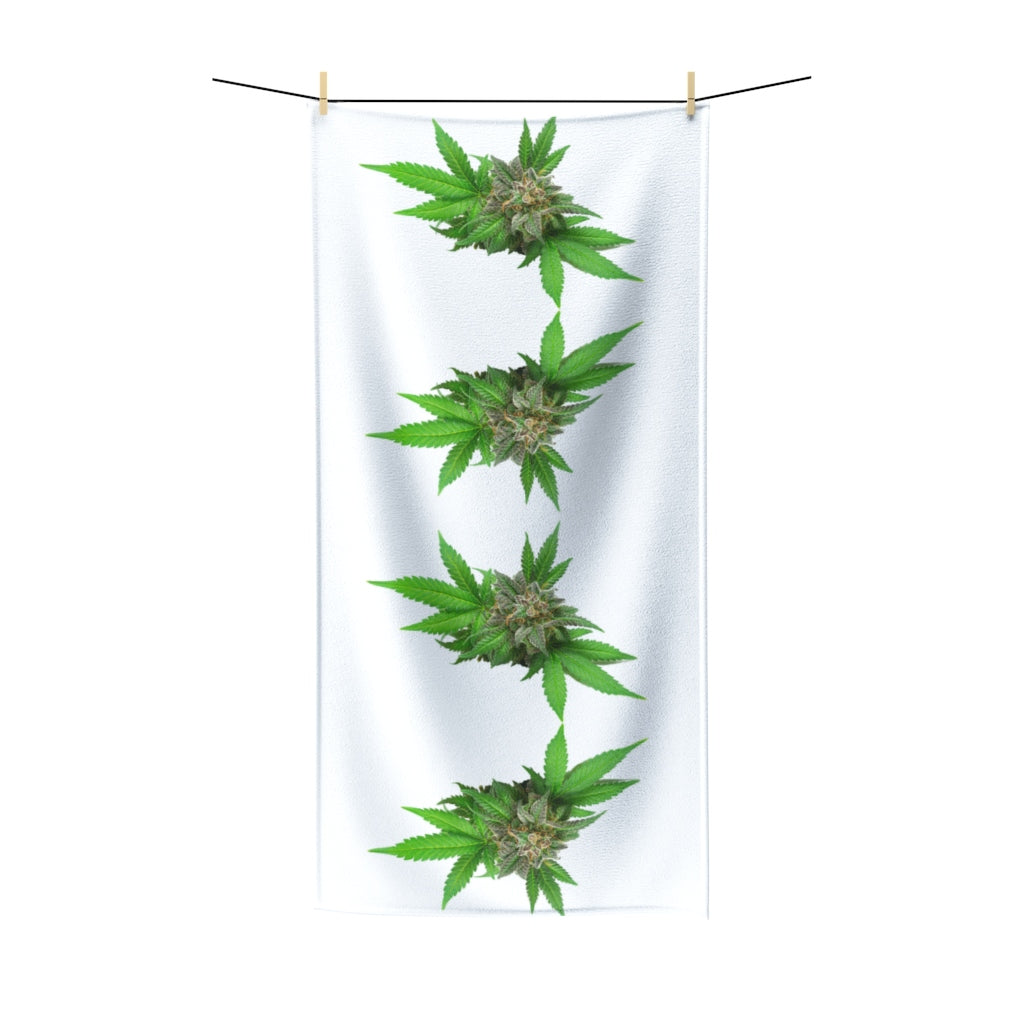 Semplicemente Cannabis Polycotton Towel- White