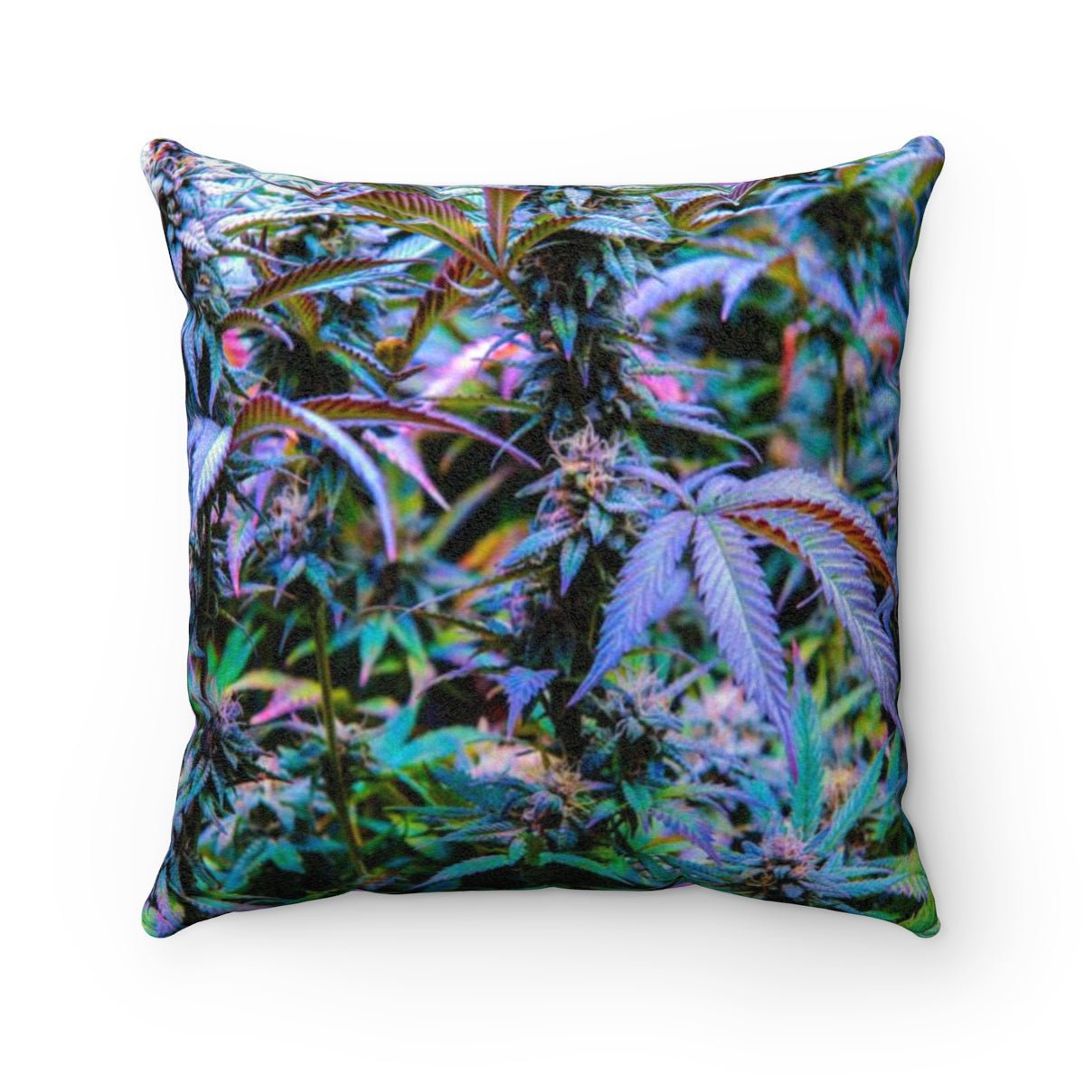 The Rainbow Cannabis Faux Suede Square Pillow