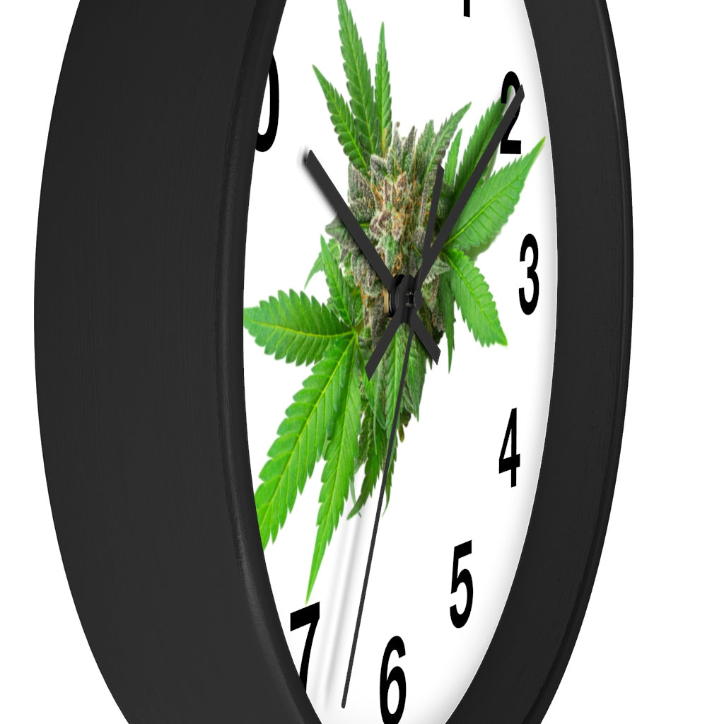 Semplicemente Cannabis Wall Clock- White