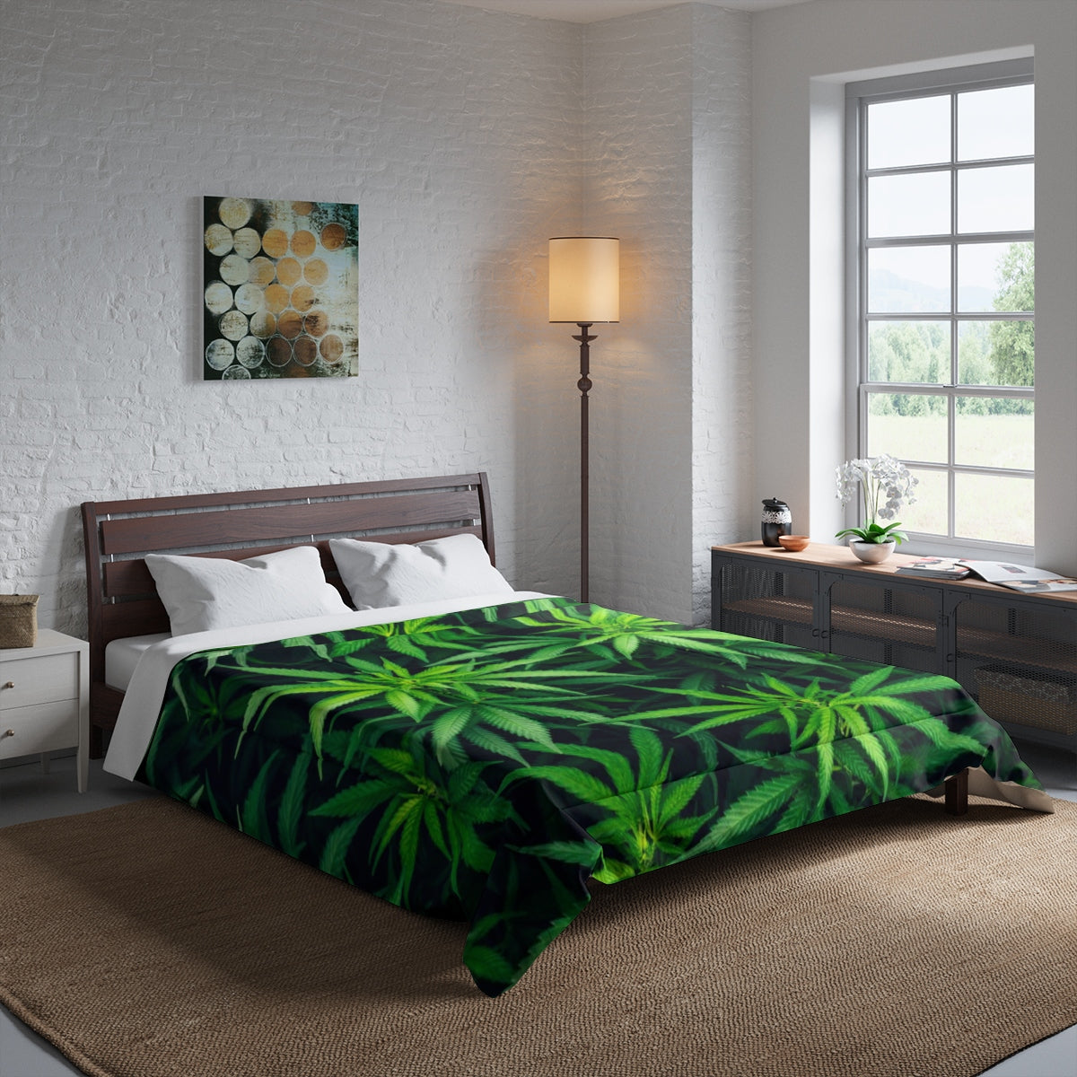 My Cannabis Custom Designed Comforter.  A Unique Cannabis Gift For Friends & Family. Cannabis Decor For Your Home. Cannabis Comforter