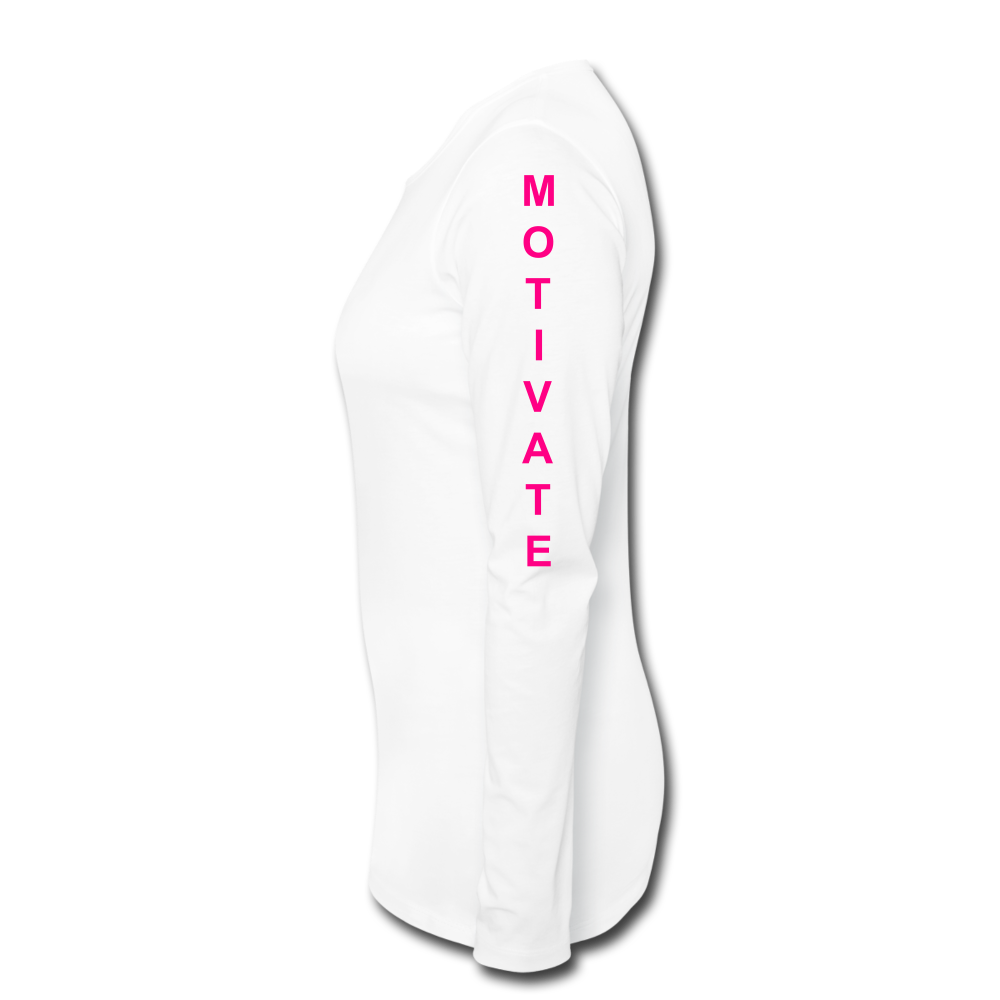 Motivate The Mind Women's Premium Long Sleeve T-Shirt - white