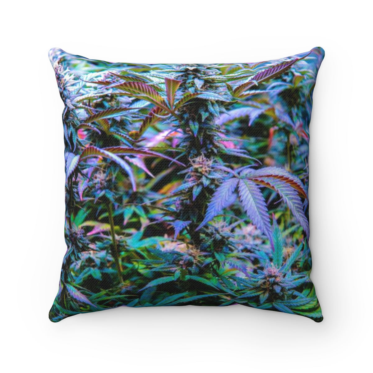The Rainbow Cannabis Spun Polyester Square Pillow- Purple