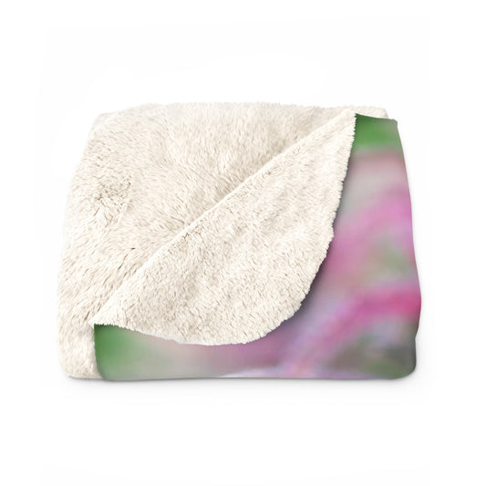 Blooming With Purple Cannabis Sherpa Fleece Blanket