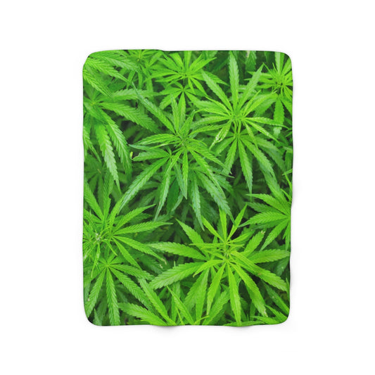 That Green Cannabis Sherpa Fleece Blanket