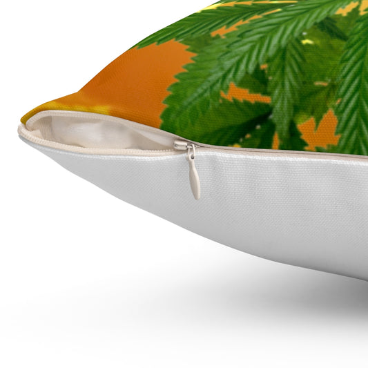 Bella Alba Cannabis Spun Polyester Square Pillow