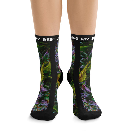 Living My Best Life Cannabis Socks