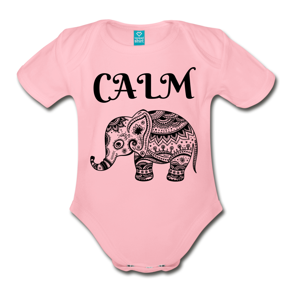 Organic Short Sleeve Baby Bodysuit - light pink