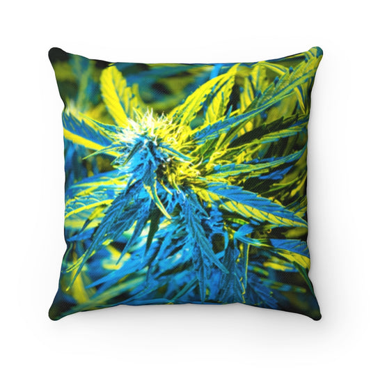 Into The Cannabis Galaxy Spun Polyester Square Pillow