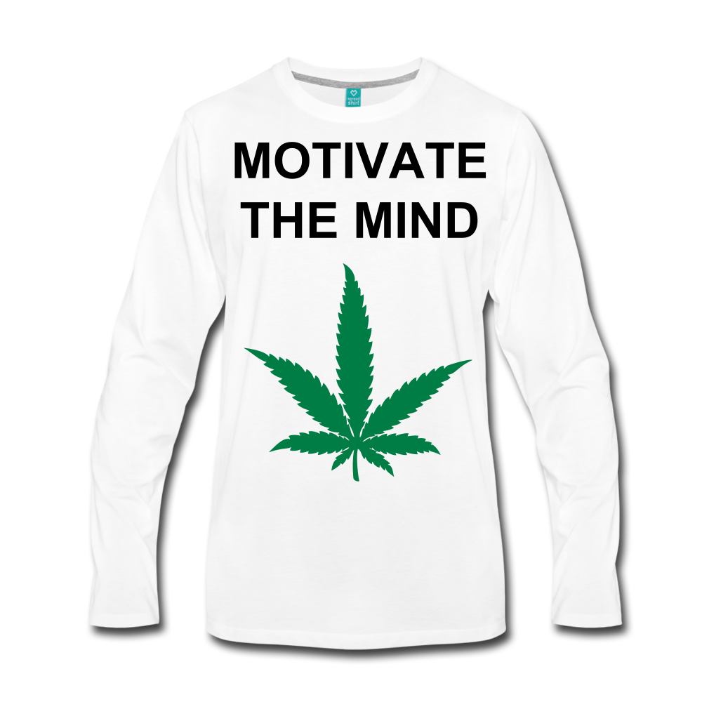 Motivate The Mind Men's Premium Long Sleeve T-Shirt - white