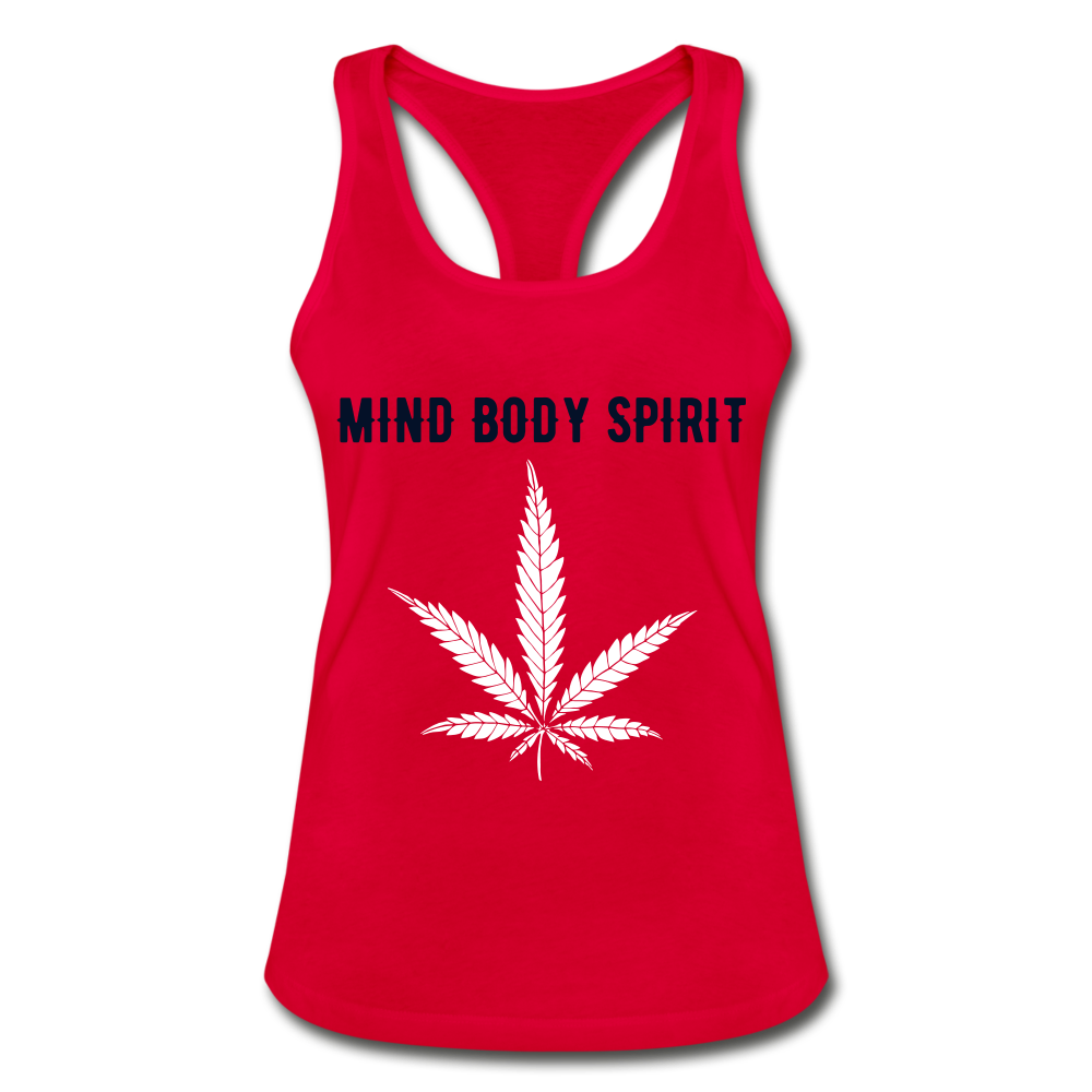 Mind Body Spirit  Racerback Tank Top - red