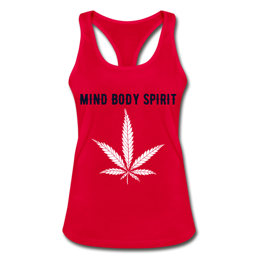 Mind Body Spirit  Racerback Tank Top - red