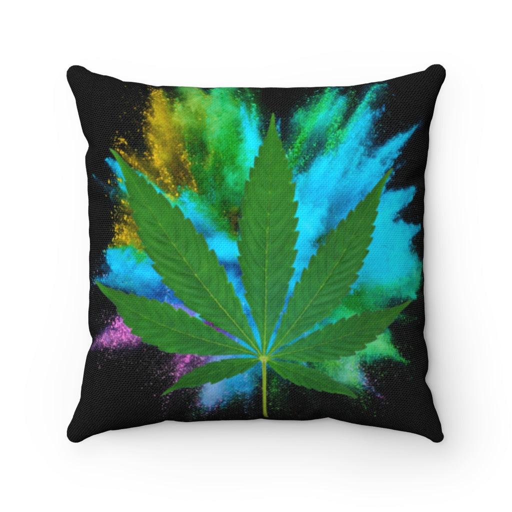Up In Smoke Cannabis Polyester Square Pillow