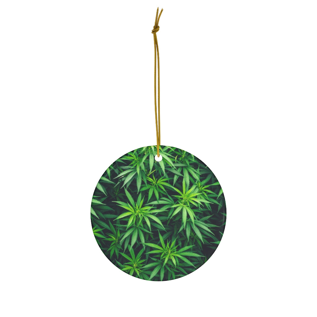 My Cannabis Round Ceramic Ornaments