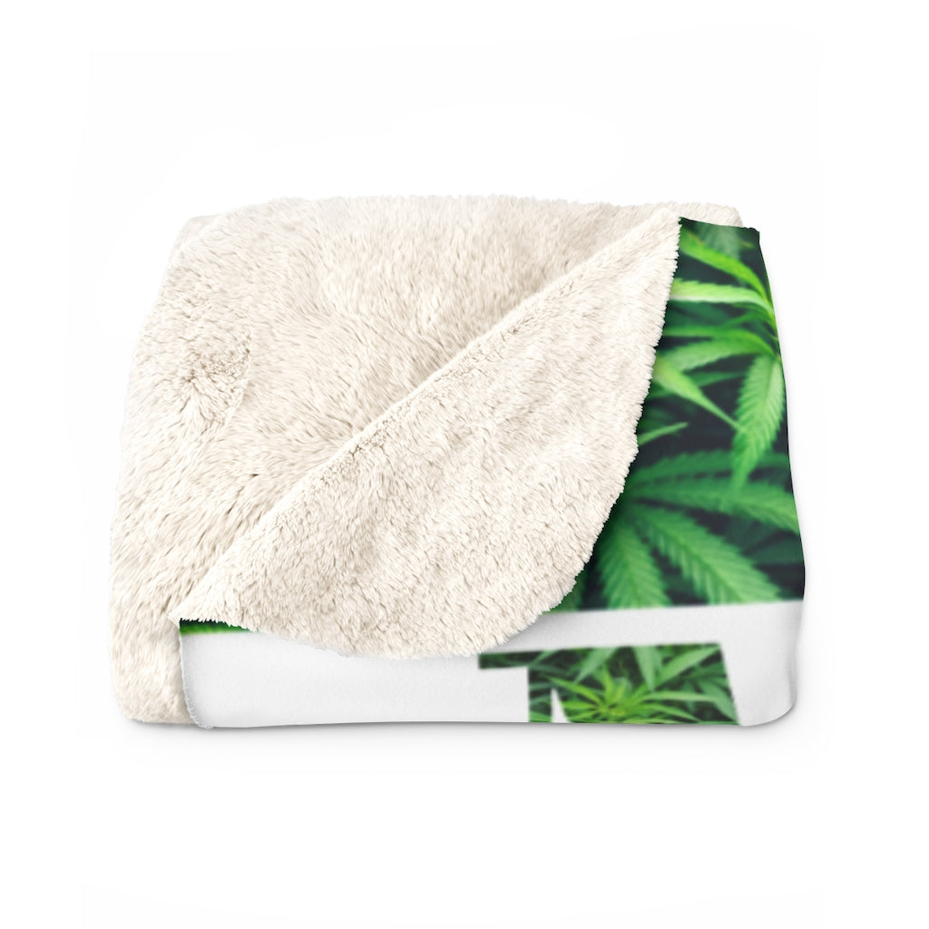 Mind Body Spirit Cannabis Sherpa Fleece Blanket