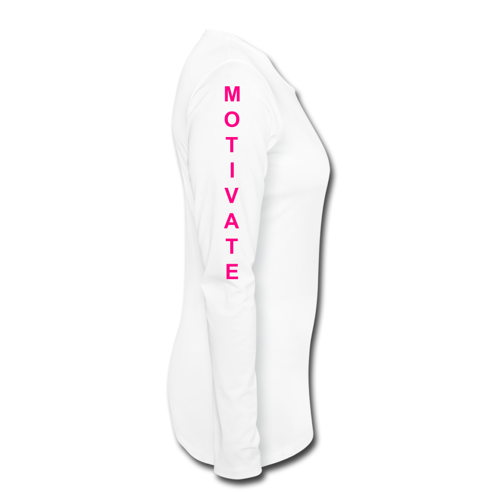 Motivate The Mind Women's Premium Long Sleeve T-Shirt - white