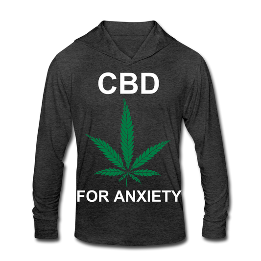 Anxiety Tri-Blend Hoodie Shirt - heather black