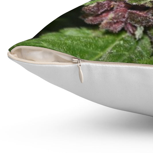 Cannabis Bud Spun Polyester Square Pillow