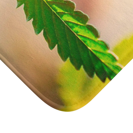 Sunrise Sunset Cannabis Custom Designed Shower Mat .  A Unique Cannabis Gift For Friends & Family. Cannabis Decor For Your Home.