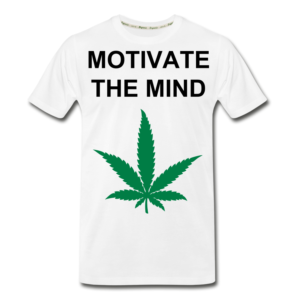 Motivate The Mind Men’s Premium Organic T-Shirt - white