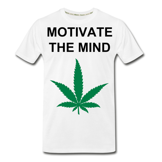 Motivate The Mind Men’s Premium Organic T-Shirt - white