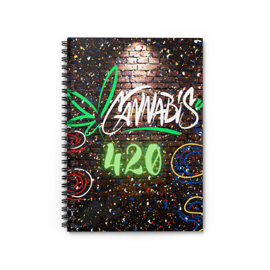 Quattro Venti Cannabis Wall Art Spiral Notebook - Ruled Line